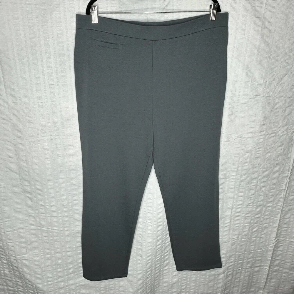 Susan Graver Weekend Pants Womens Extra Large Gray Straight Pull On Comfort